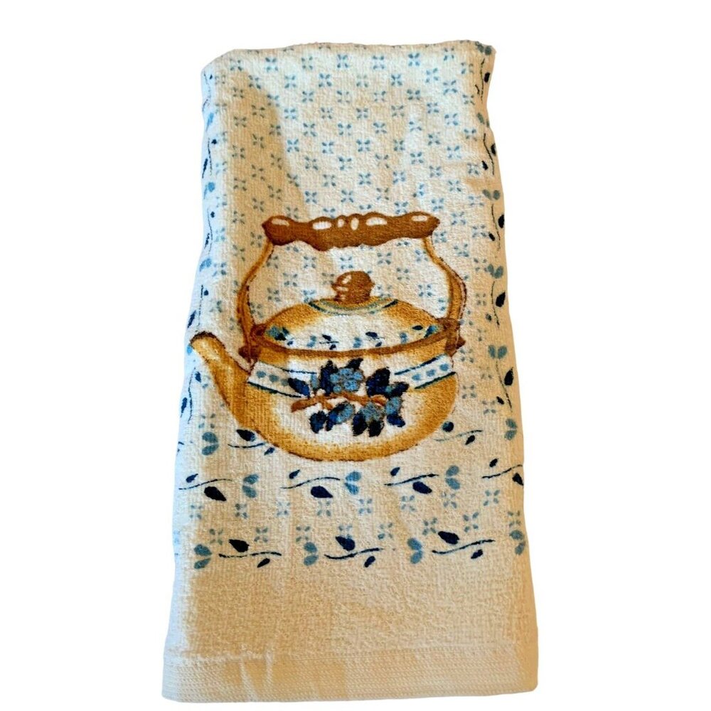 Vintage B&D Kitchen Terry Towel Teapot 100% Cotton Made Taiwan Signature Design